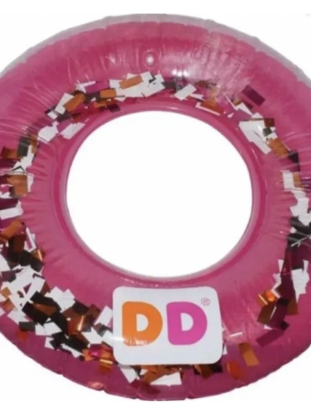 NEW 2017 Dunkin Donuts Pink "Dunkin" Donut Pool Float 30" Wide Old Logo